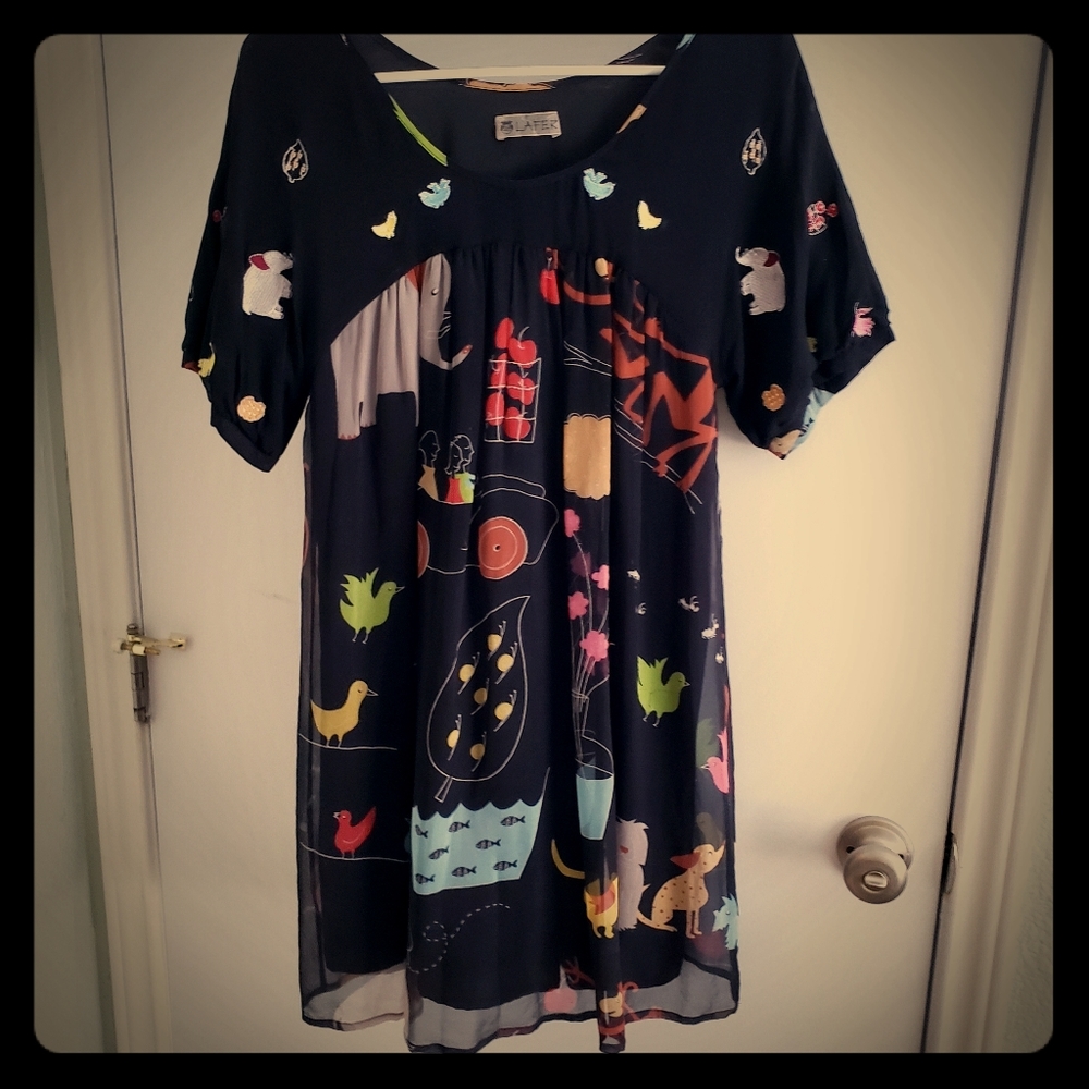 Adorable silk, embroidered and cotton dress